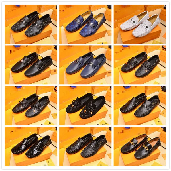 

48 style luxury brands leather fashion men business designer dress loafers pointy black shoes oxford breathable formal wedding shoe size 6.5