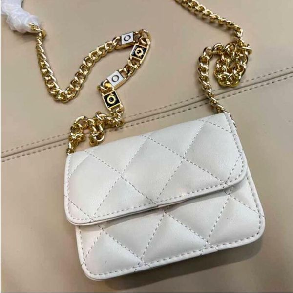 

tz womens wallets mini crossbody bags white black genuine leather shoulder bags glod-tone meta chain designer bag letter sequined flap class