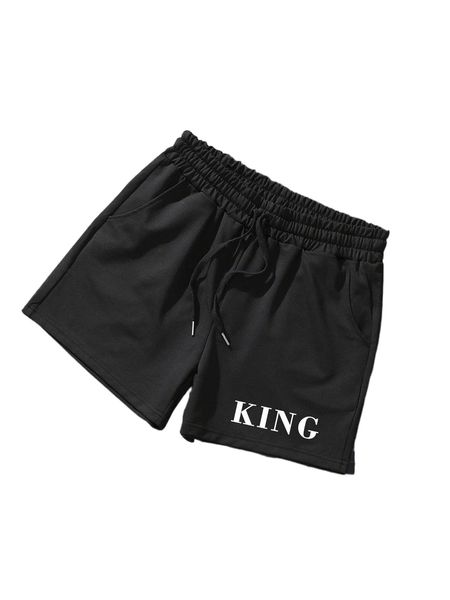 

men letter graphic shorts 24pb#, White;black
