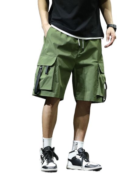 

men flap pocket tape detail shorts k8a0#, White;black