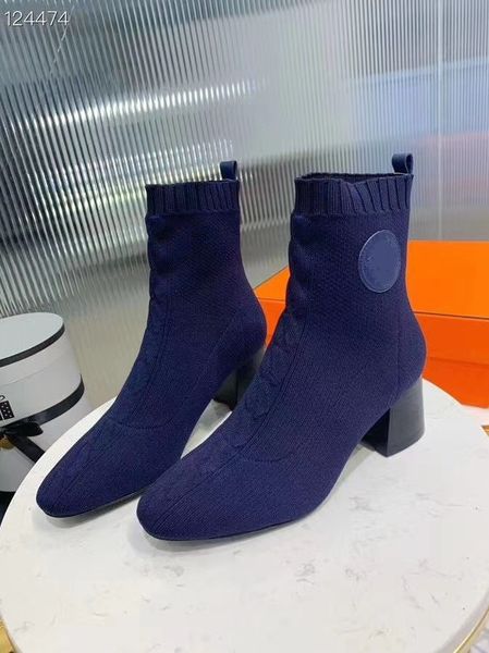 

famous designer volver ankle boot women fashion booty calfskin knit black green blue ladies martin booties female knight boots 35-41