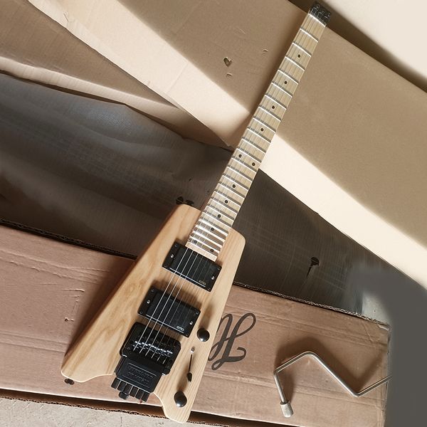 

headless electric guitar with ash body maple fretboard