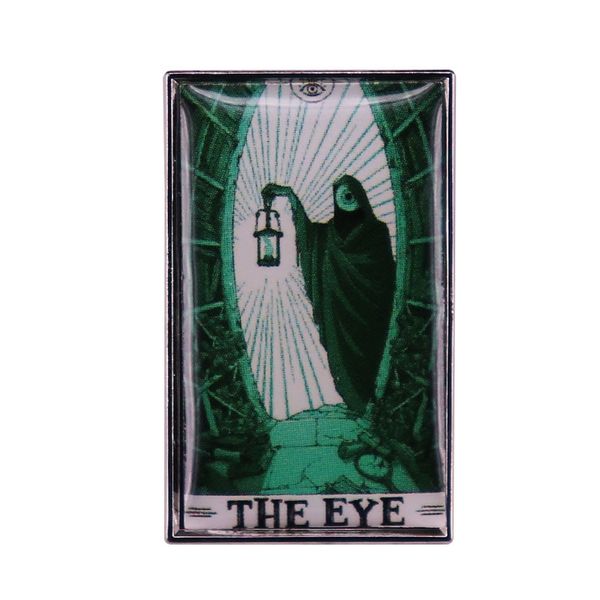 

the eye tarot light pin gothic dark art brooch, Blue
