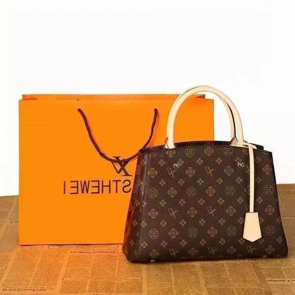 

montaignes louise handbags purses shoulder bag fashion women tote brand letter embossing vutton genuine leather crossbody luxury evening viu