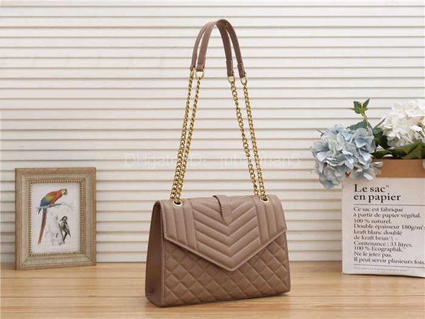 

2022 luxury fashion handbag designer woc messenger bag gold letter chain shoulder bag ladies striped plaid messenger bag wholesale