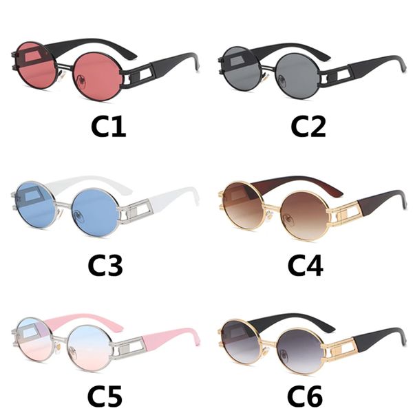 

classic small frame round metal sunglasses women men designer mirror sun glasses male female fashion vintage uv400, White;black