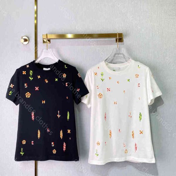 

22ss designer women cotton t shirt dress embroidered logo summer simple short sleeve tee shirt casual pullover 5a quality female apparel who, White