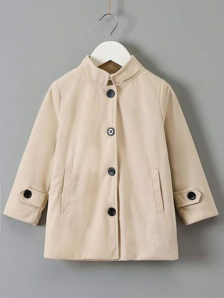 

toddler boys solid button front overcoat she, Blue;gray