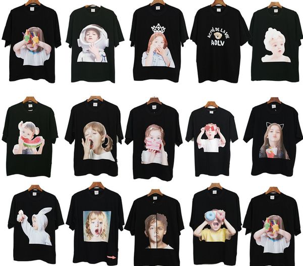 

men's t-shirts correct version v scanning code korea adlv short sleeve t-shirt men and women bear doughnut series half sleeve, White;black