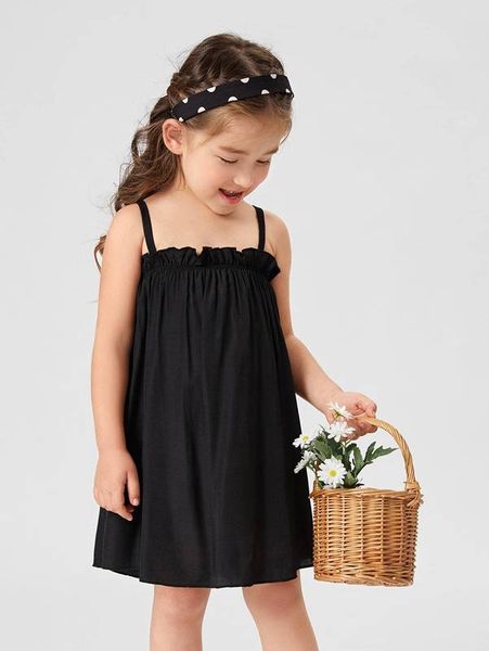 

toddler girls frill trim cami dress she, Red;yellow