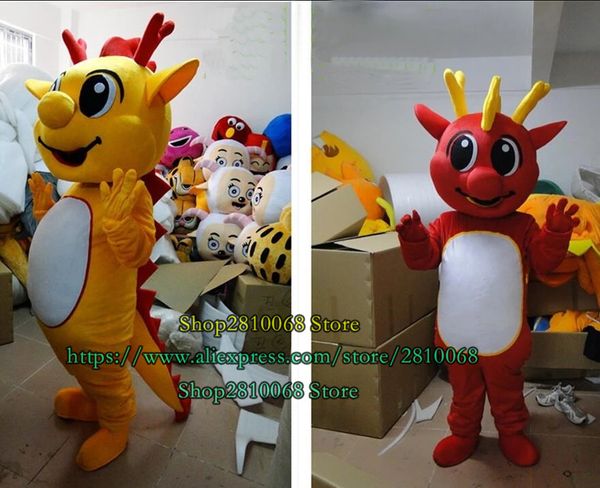 

mascot doll costume dragon mascot costume cartoon set fancy dress party birthday party halloween christmas gift 1068, Red;yellow