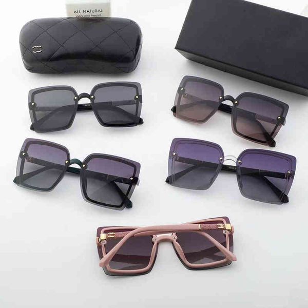 

designer channel sunglass cycle luxurious woman mens new fashion small fragrance polarizing vintage baseball sport rimless square sun glasse, White;black