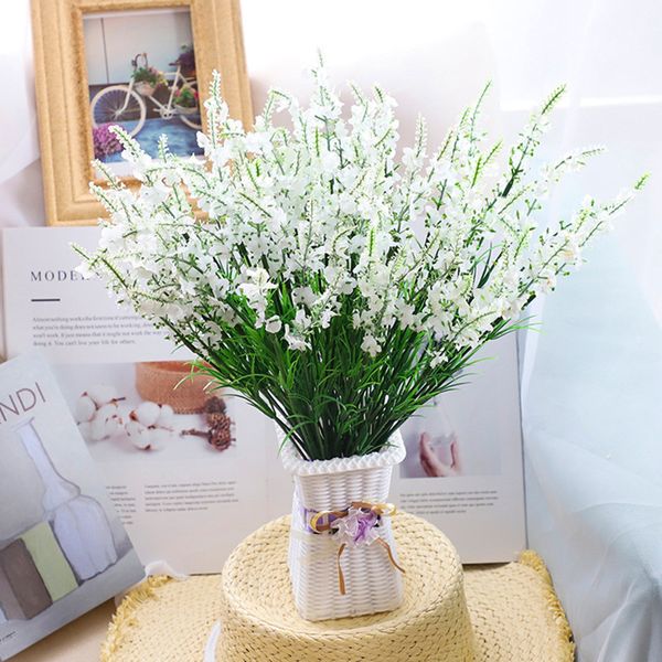 Europäische künstliche Blume Topfpflanze Lavendel dekorative Kunststoff Bouquet 9 Gabeln Hyazinthe für Hochzeit Weihnachten Home Decor