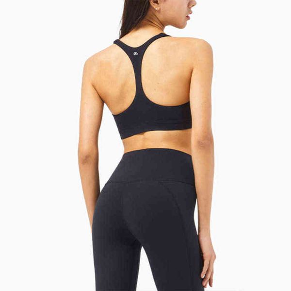 

lulu lu-wx1297 bras brand sports yoga underwear female pro skin nude back gathered shock absorption u-shaped vest running fitness bra xyp8, Red;black