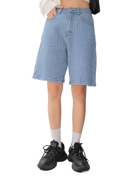 

dazy solid bermuda denim shorts q9gn#, White;black