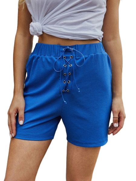 

solid lace up shorts x8hm#, White;black