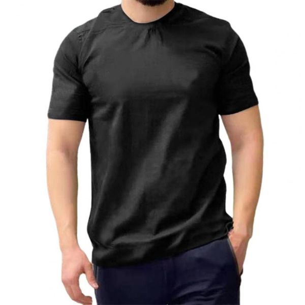 

men's polos 2022 fashion short sleeve loose t-shirt basic pullover o neck solid color skin-friendly men sweat-absorbing for daily wear, White;black