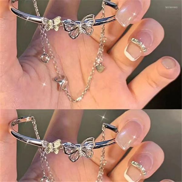 Link Kette Koreanischen Stil Doppel-Schicht Bogen Armband Weibliche Ins Nische Design Nicht-FadingLink Lars22