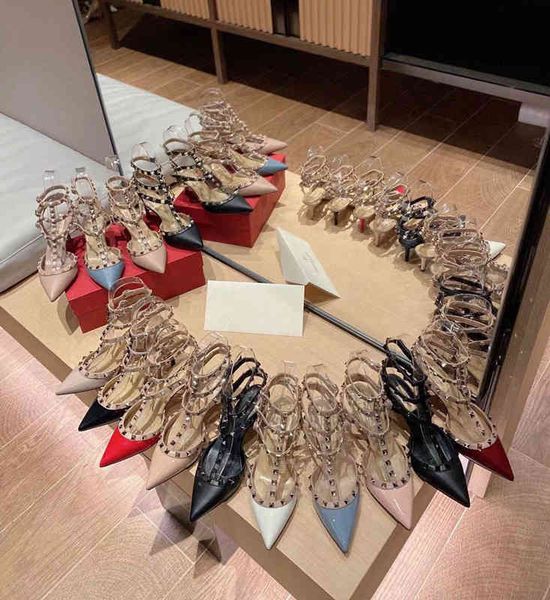 

dress shoes v home rivet high heels t strap pointed 3 with warren sandals leather shallow mouth versatile thin heel baotou women's sing, Black