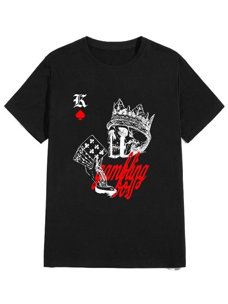 

romwe guys letter skull graphic tee r3ha#, White;black