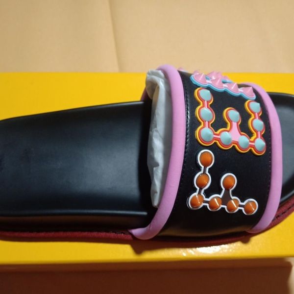 

fashion men women's casual slippers base beach slippers leather shoes classic design flip flops comfortable open toed sandals letter-f4, Black