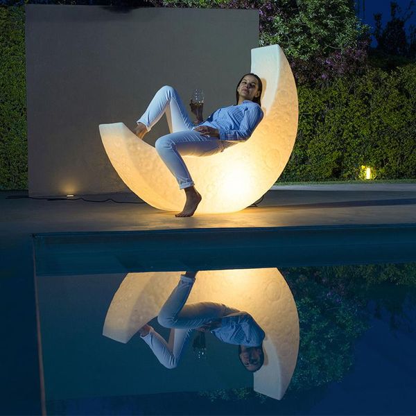 Altra illuminazione esterna Lampada da giardino Impermeabile Designer da giardino Rete rossa Piscina Poltrona Moon Party Atmosfera Lampada da terra creativaOthe