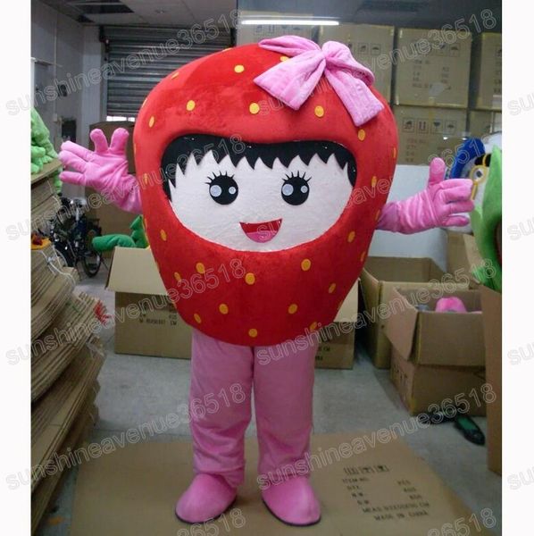 

halloween strawberry mascot costume cartoon theme character carnival adults size christmas birthday party fancy outfit, Red;yellow