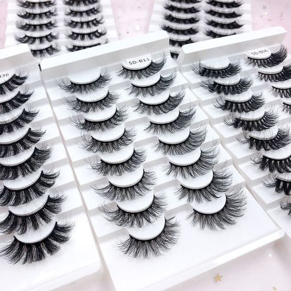 

10 pairs 3d faux mink lashes fluffy soft wispy natural long false eyelashes curly lashes wholesale