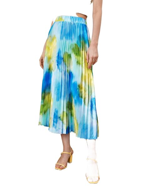 

tie dye pleated skirt w6oa#, Black