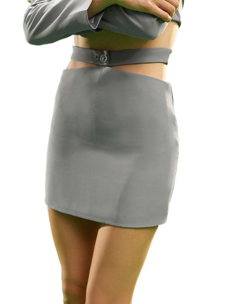 

x maysophie cut out waist zip back skirt o3t9#, Black