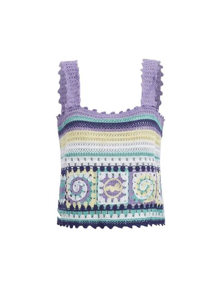 

mod spiral pattern color block cami knit y2yc#, White;black