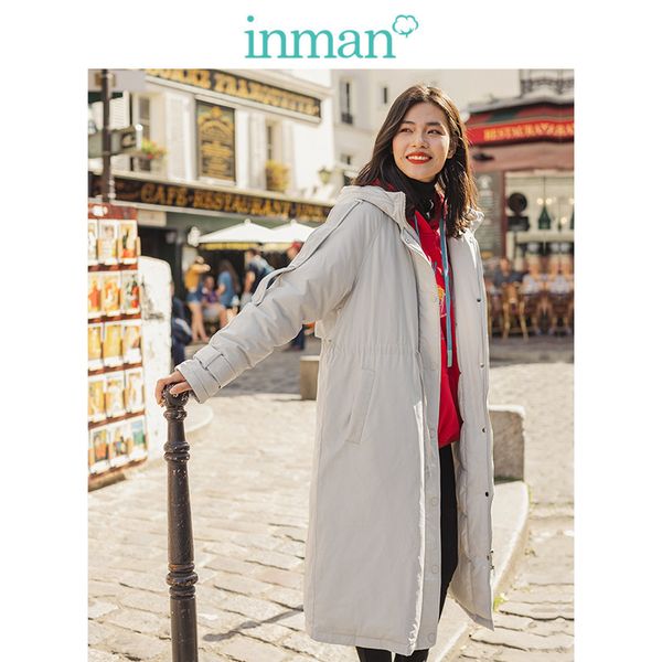 INMAN Winter Hooded Stand up Collar Warm Giacca imbottita in cotone da donna 201027