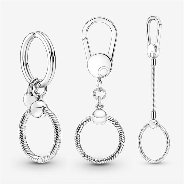

new fashion 925 sterling silver key rings bag charm holder fine jewelry fit pandora style with original box lady gift317d, Slivery;golden