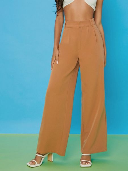 

slant pockets wide leg pants c0oe#, Black;white