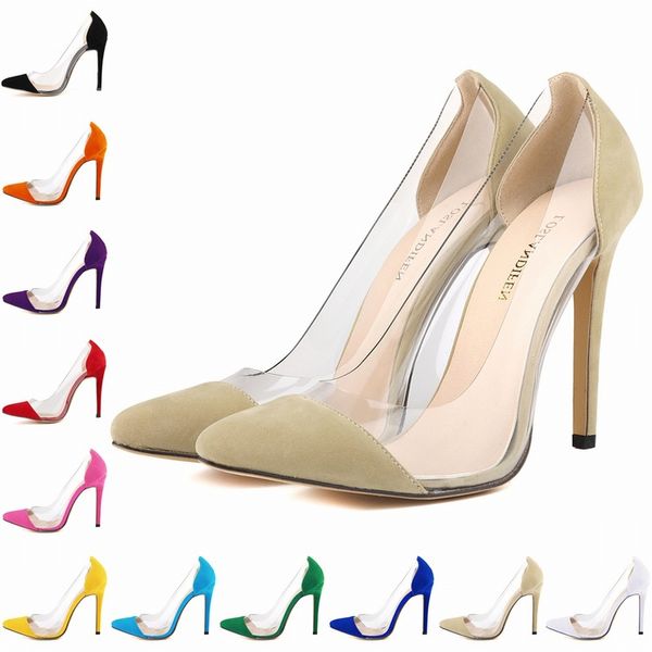 

fashion stiletto sandals pointed toe multicolor women's shoes 35-42, Black