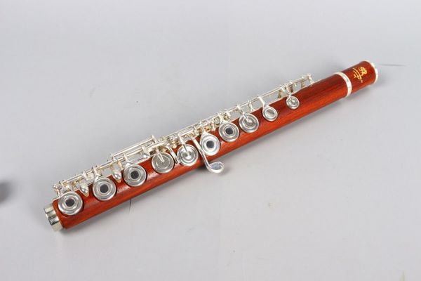 

new flute 17 hole open silver plated key e key b foot professional rosewood body