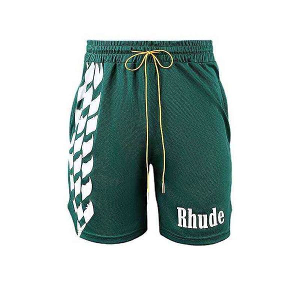 

fashion brand designer shorts american brand rhude shorts men's and women's leisure high street drawstring mesh summer basketball, White;black