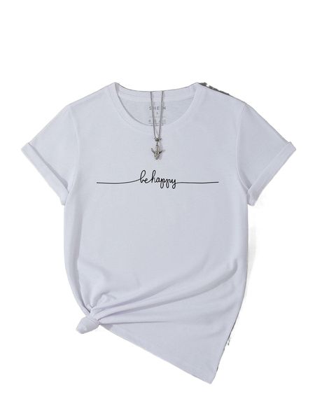 

slogan graphic tee 13at#, White