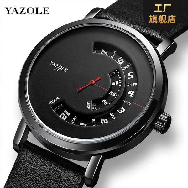 

509 brand yazole watch men's waterproof men's fortune quartz watches mens wristwatches, Slivery;brown