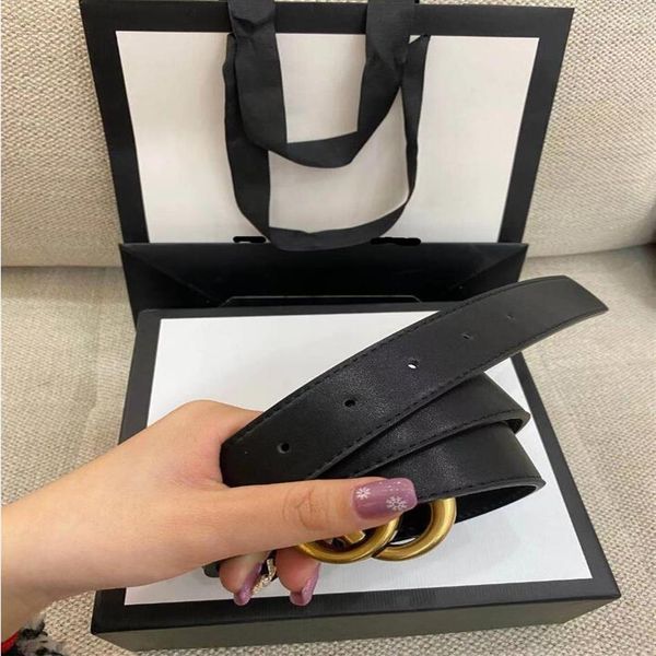 

2021latest men's belt women's belt big gold buckle big silver buckle leather classic black 2 5cm3 0cm3 5cm3 8cm belt box238o, Black;brown