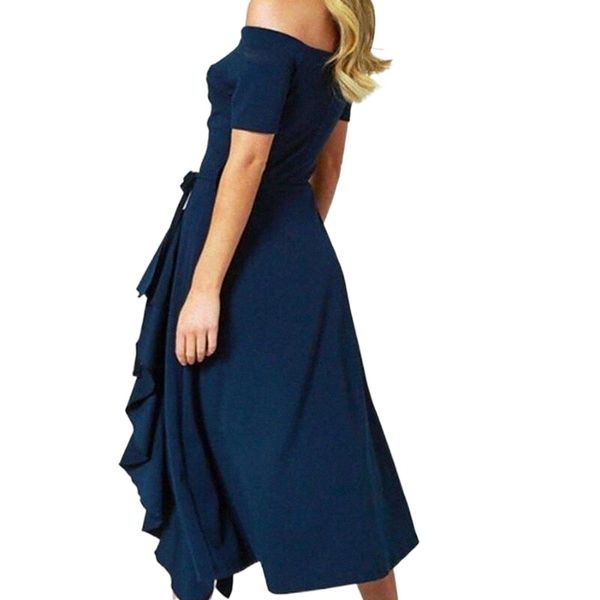 

women's a line dress midi dress blue red short sleeve pure color backless ruffle spring summer off shoulder elegant formal romantic 202, White;black
