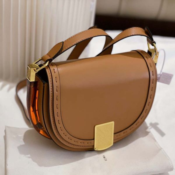 

flap half moon saddle bags hasp handbag crossbody bag shoulder bag plain purse wallet gold letter hardware genuine leather removable satchel