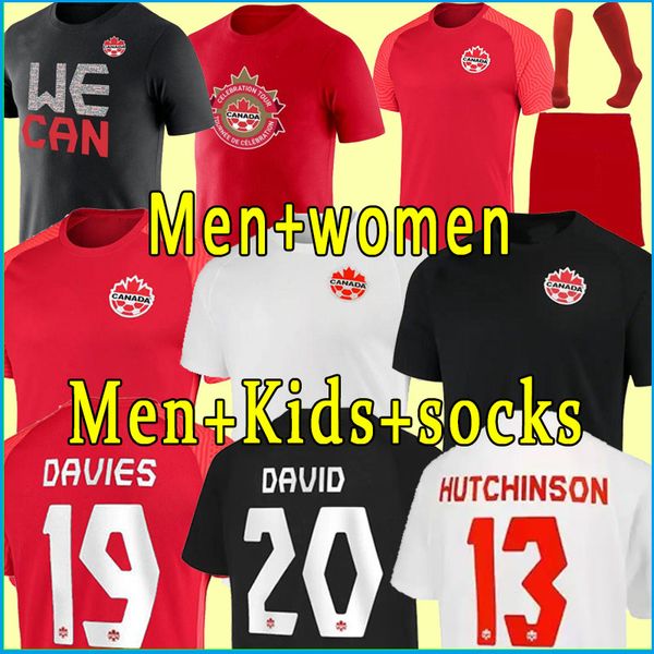 

21 22 23 canada soccer jerseys black davies 2022 david national evstaquio hutchinson cavallini laryea millar hoilett football shirts full se, Black;yellow
