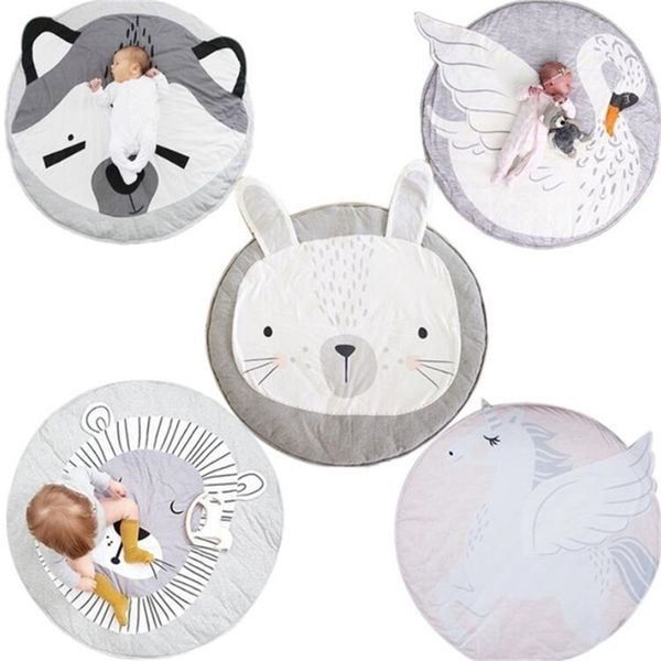 

born infant soft sleeping mat animal climbing carpet baby play mats cotton rabbit lion raccoon swan pegasus koala cat bear 210402