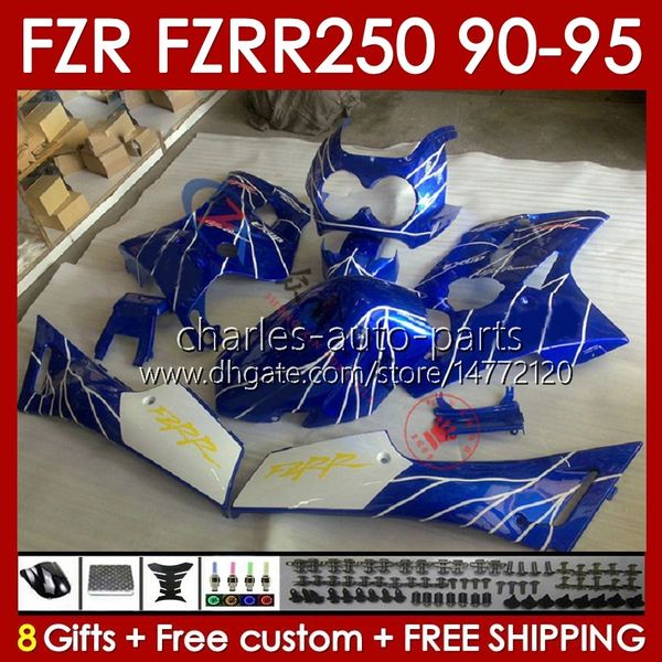 Набор для облегчения для Yamaha fzrr Fzr 250r 250rr Fzr 250 FZR250R 143NO.77 FZR-250 FZR250 RR 1990 1991 1992 1993 1994 1995 FZR250RR FZR-250R 90 91 92 93 94 95 BODY BLU BLK BLK