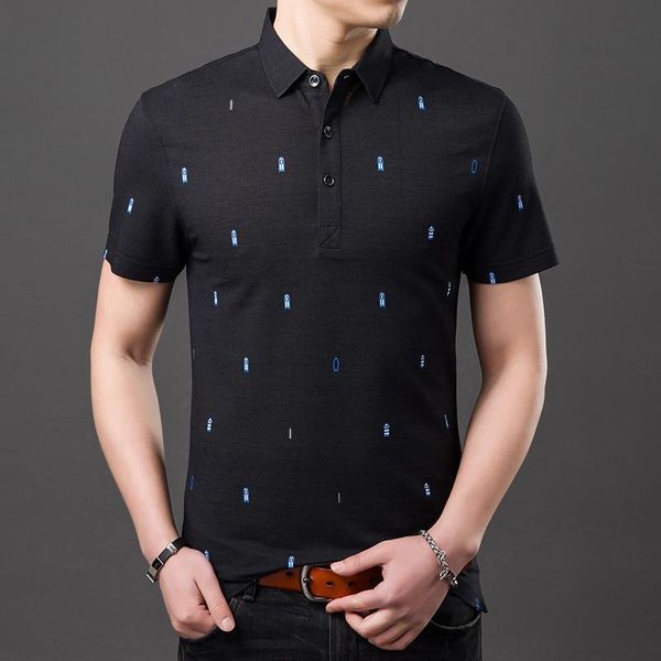 Men fibra de pólo de grande qualidade Bamboo Men 2022 Marca de verão UE Designer de capa curta de manga curta camisas casuais