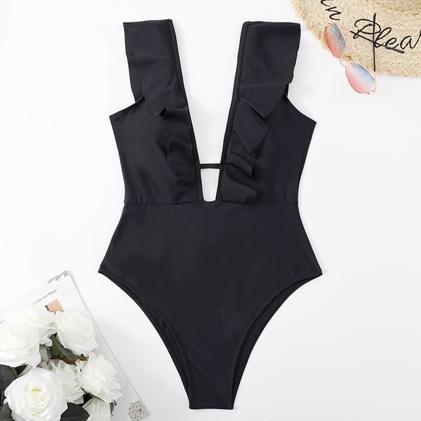 2022 New Ruffle Edge Swimwear Женщины одно купание для купальника женское купальное костюм для пляжной леди модные бикини, розовые желто -синие апельсин