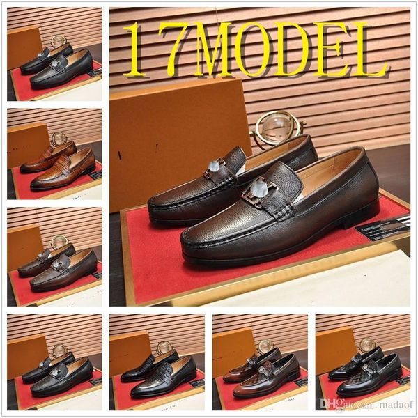 

aa new men designer dress shoe man leather shoes hollow out breathable hollows outs formal flats luxury casual business wedding shoes 38-45, Black