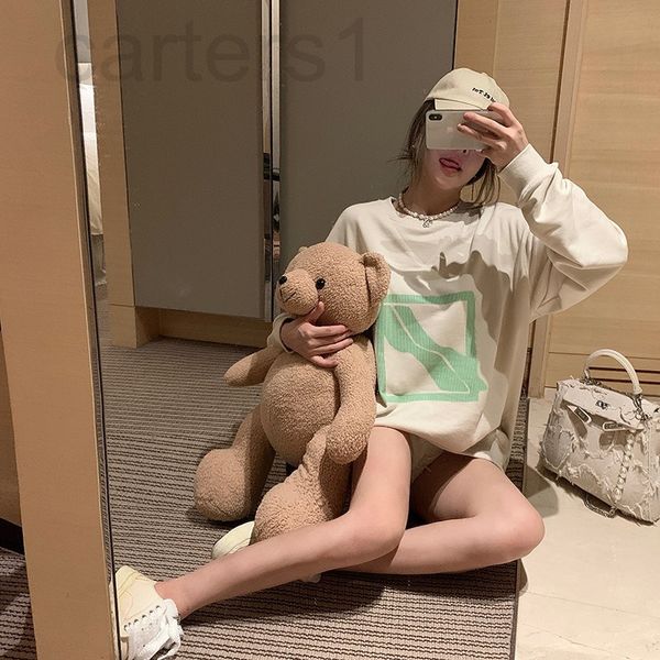 

men's hoodies & sweatshirts designer correct version we 1 large square print loose couple long sleeve sweater running style 3e0l, Black