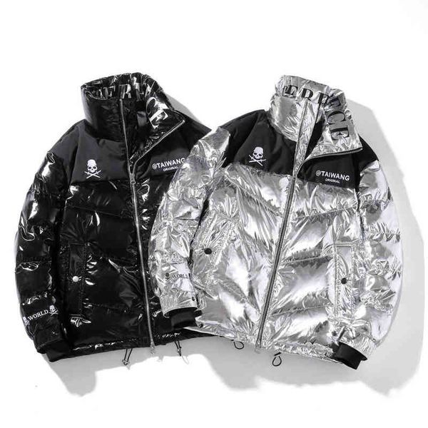 Fashion Outdoor Keep Warm Bright Down Jacket Men Short 2020 Winter Mens Nuovo cappotto imbottito con cappuccio T220802